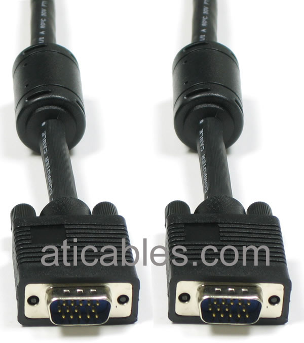 SVGA (Super VGA) Male/Male Monitor Cable CL2 Rated (For In-Wall Installation) Cable w/ ferrites